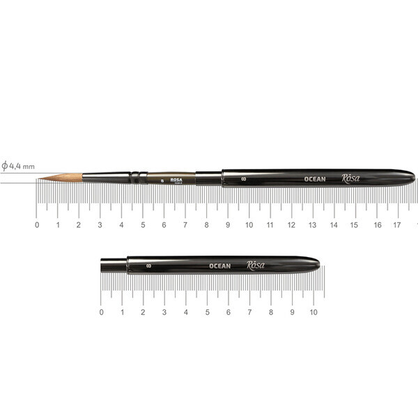 

Кисть соболь круглый TRAVEL BRUSH, OCEAN 168, № 8, к.р. пензель ROSA (19716808 )