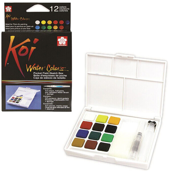 

Набор акварельных красок KOI WATERCOLORS SKETCHBOX 12 цв Sakura (XNCW-12H)