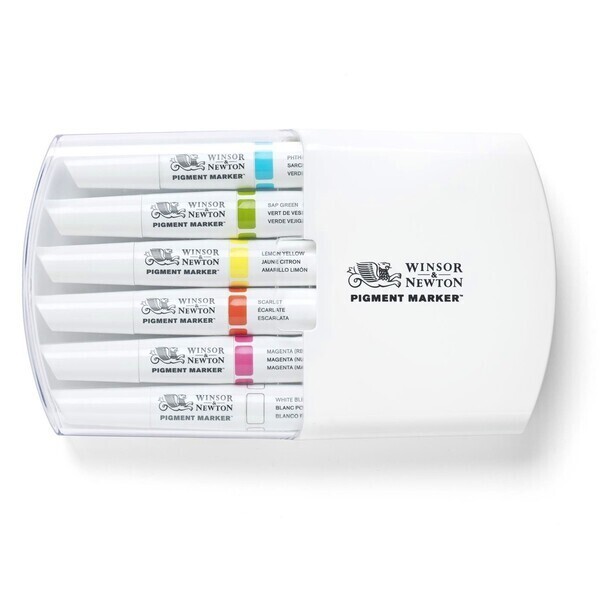 

Набор двусторонних маркеров, Pigment marker, Яркие тона, 6 шт, W&N (0290046)