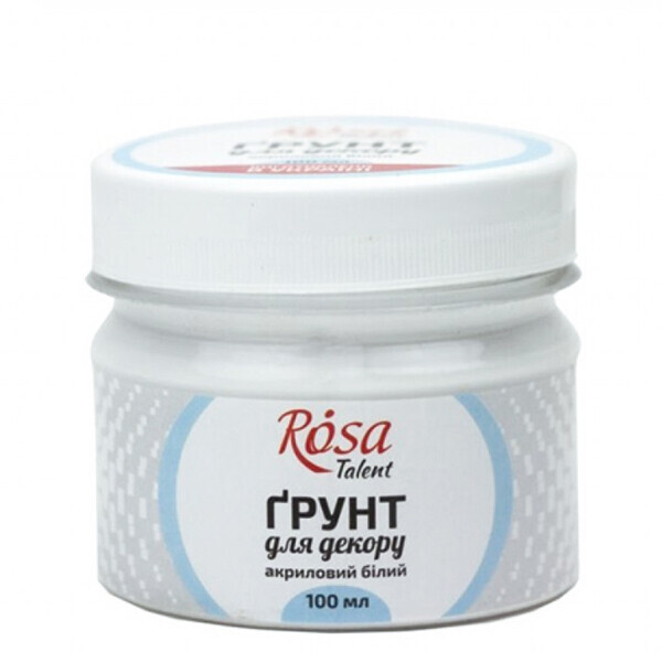 

Грунт для декору акриловий, білий, 150 г, ROSA TALENT (4801481)