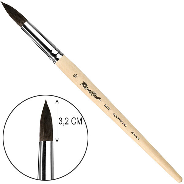 

Кисть белка микс круглая к.р.Roubloff 1A10 №10 (ЖA1-10,00Б)
