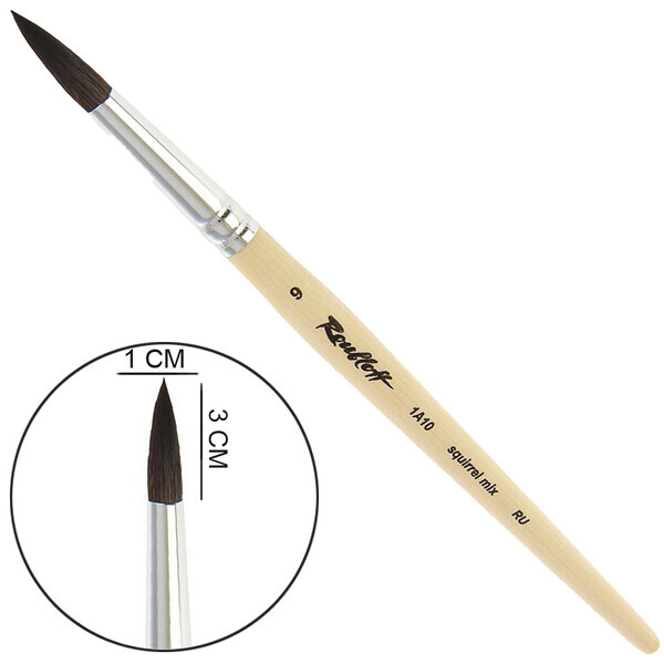 

Кисть белка микс круглая к.р.Roubloff 1A10 №9 (ЖA1-09,00Б)