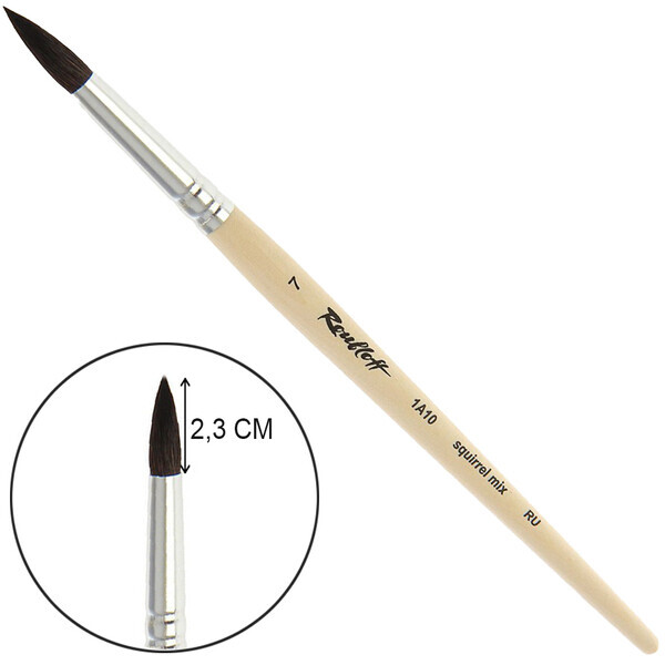 

Кисть белка микс круглая к.р.Roubloff 1A10 №7 (ЖA1-07,00Б)