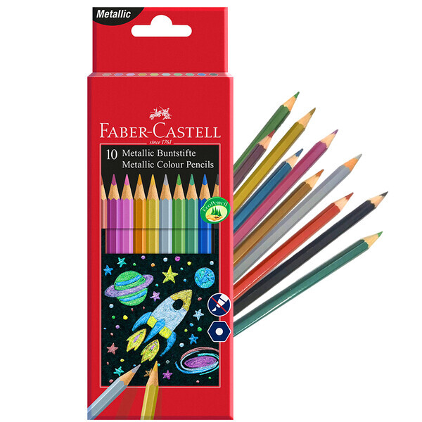 

Карандаши цветные Faber-Castell металик 10 цветов (28653)