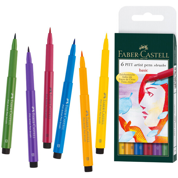 

Набор ручек Faber-Castell Рitt 6 шт Основные цвета (14892) (14892)