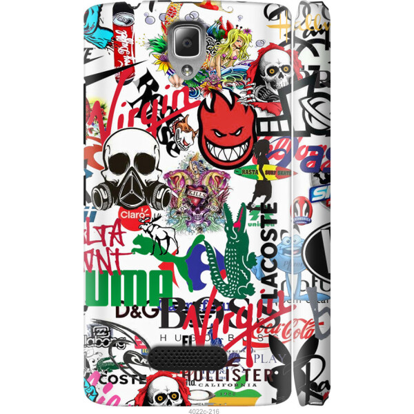 

Чехол на Lenovo A2010 Many different logos