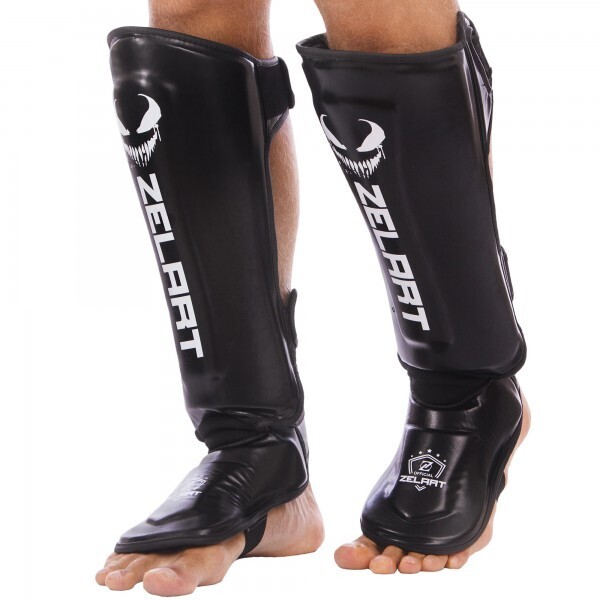 

Защита для голени и стопы PU ZELART BO-1376 ,M,черный-белый