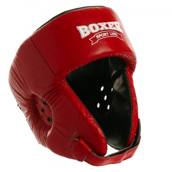 

Шлем боксерский открытый кожаный BOXER 2027 р-р L красный