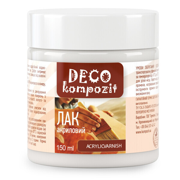 

Лак акриловий "DECO Kompozit" (шовковисто-матовий, 0,15 л) (591501)