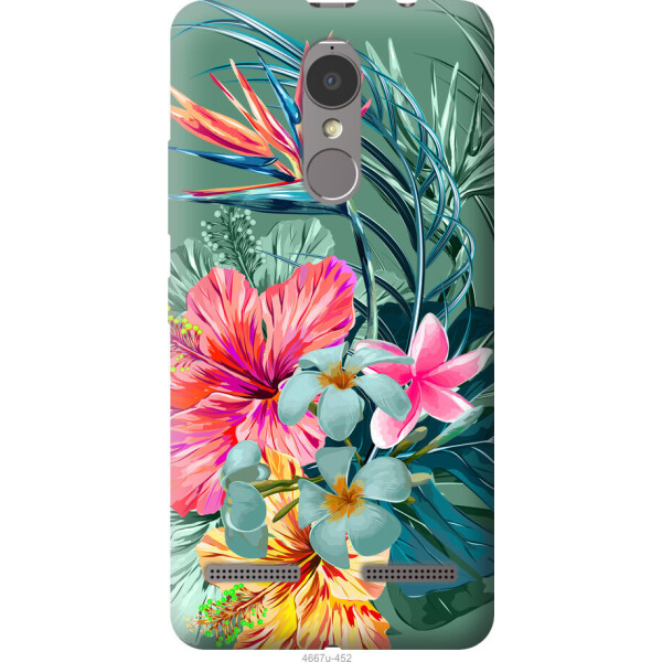 

Чехол на Lenovo K6 Тропические цветы v1