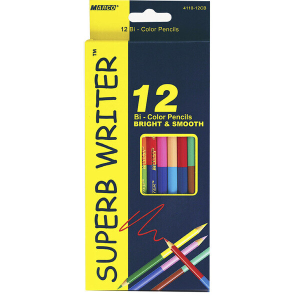 

Карандаши двухсторонние 12 шт. 24цвета, Super Writer, Marco (4110-12CB)