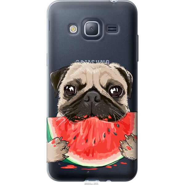 

Чехол на Samsung Galaxy J3 Duos (2016) J320H Мопс и арбуз