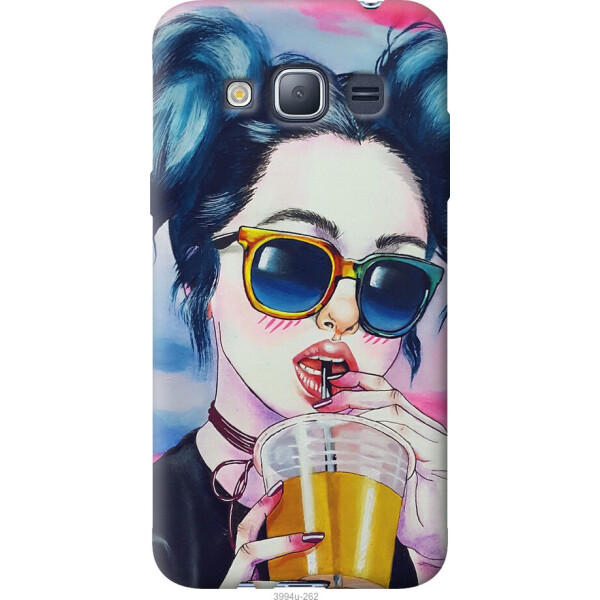 

Чехол на Samsung Galaxy J1 (2016) Duos J120H Арт-девушка в очках