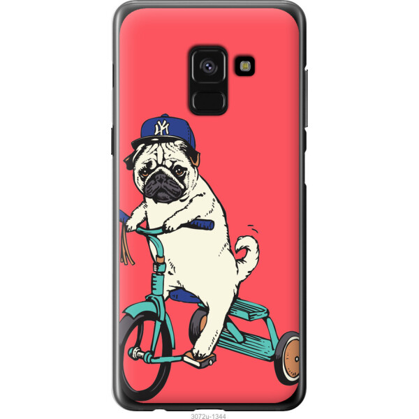 

Чехол на Samsung Galaxy A8 2018 A530F Мопс на велосипеде