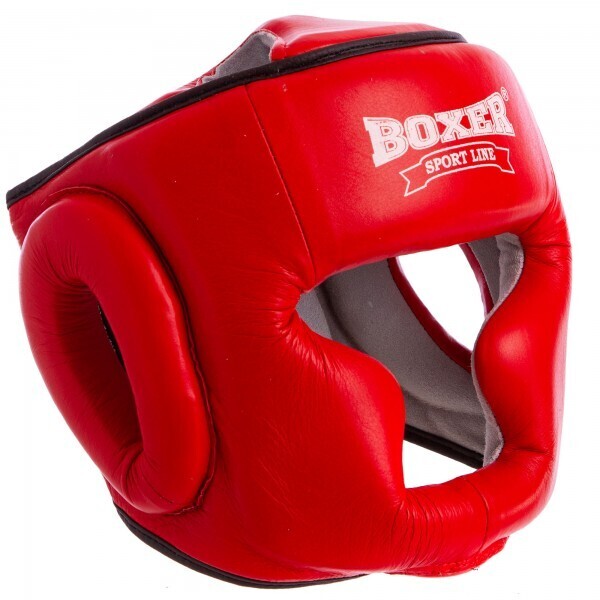 

Шлем боксерский с полной защитой кожаный BOXER 2033 Элит р-р L красный