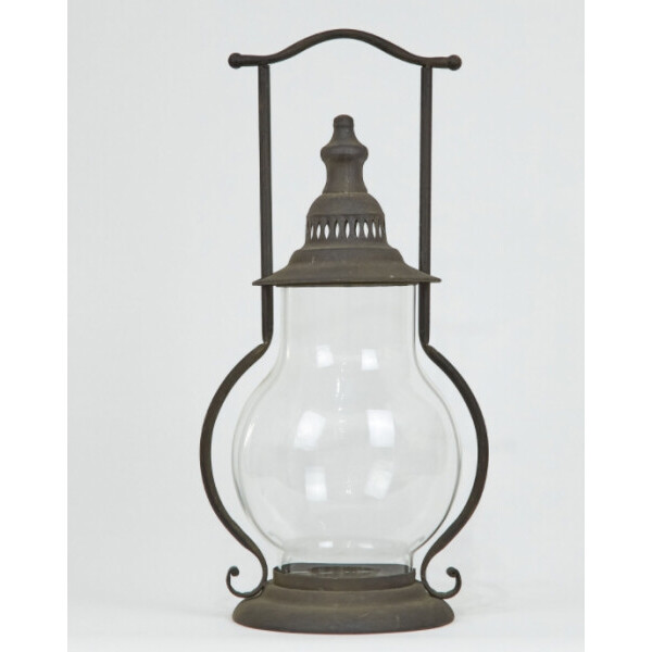 

Фонарь стеклянный с металлической оправой Decsty quot;Antique lampquot;