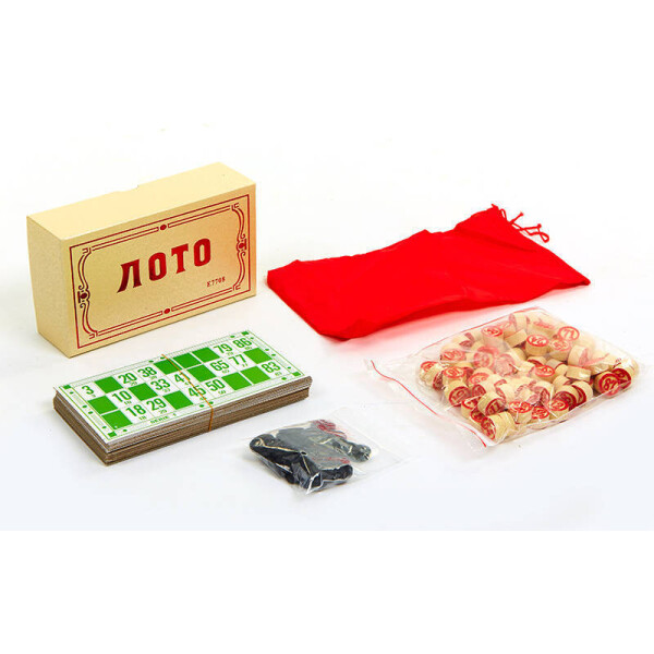 

Лото настольная игра в цветной картонной коробке E7708