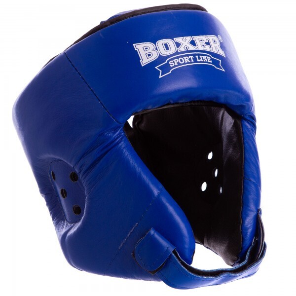 

Шлем боксерский открытый кожаный BOXER 2029 р-р M синий