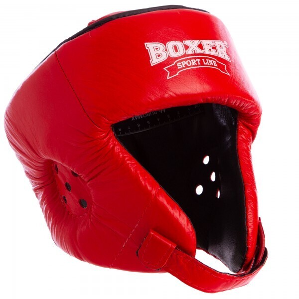 

Шлем боксерский открытый кожаный BOXER 2029 р-р L красный
