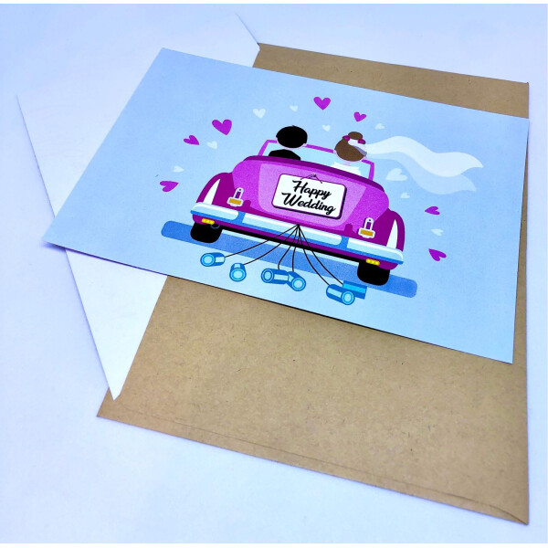 

Открытка Happy wedding 10 х 15