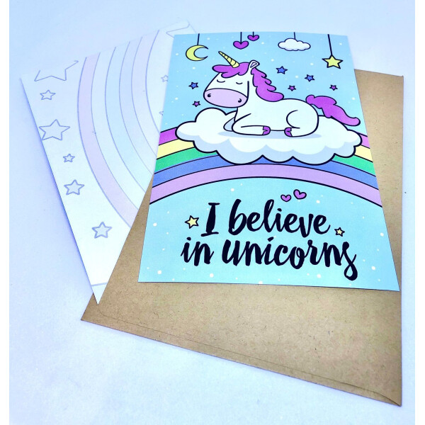 

Открытка I believe in unicorns 10 х 15