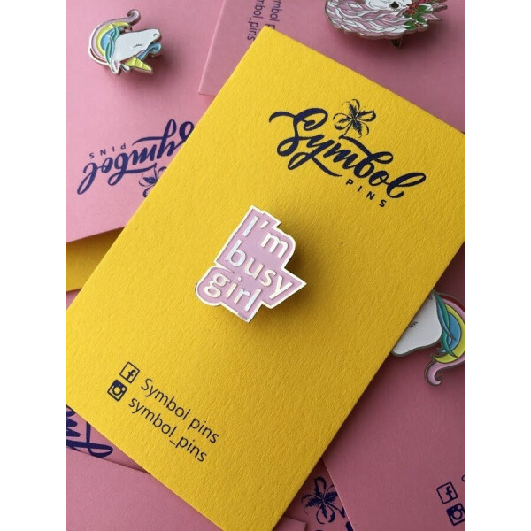 

Значок Symbol pins I'm busy girl металл
