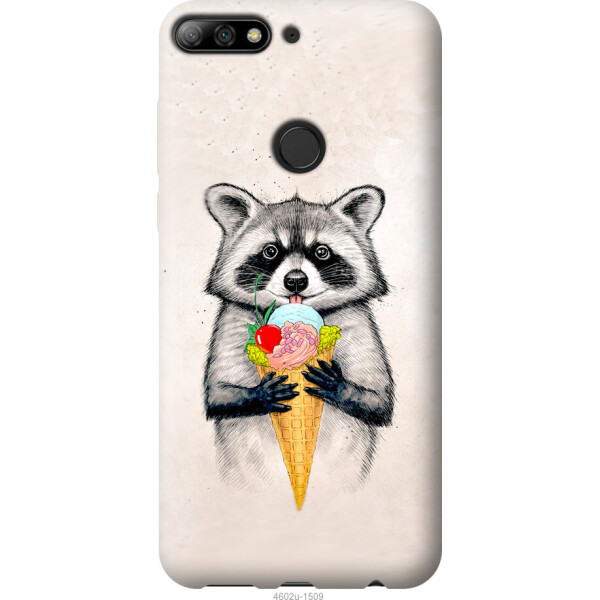 

Чехол на Huawei Y7 Prime 2018 Енотик с мороженым