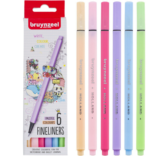 

Набор лайнеров Bruynzeel Fineliner Pastel Пастельные цвета 6 цв. (60241206)