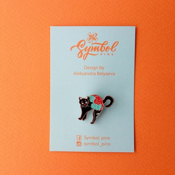 

Значок Symbol pins Чёрный кот металл