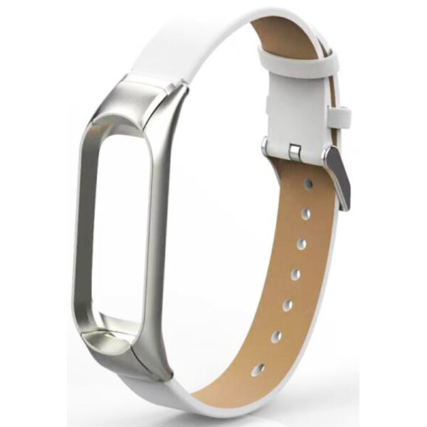 

Ремешок UWatch PU leather Band For Mi Band 3/4 White
