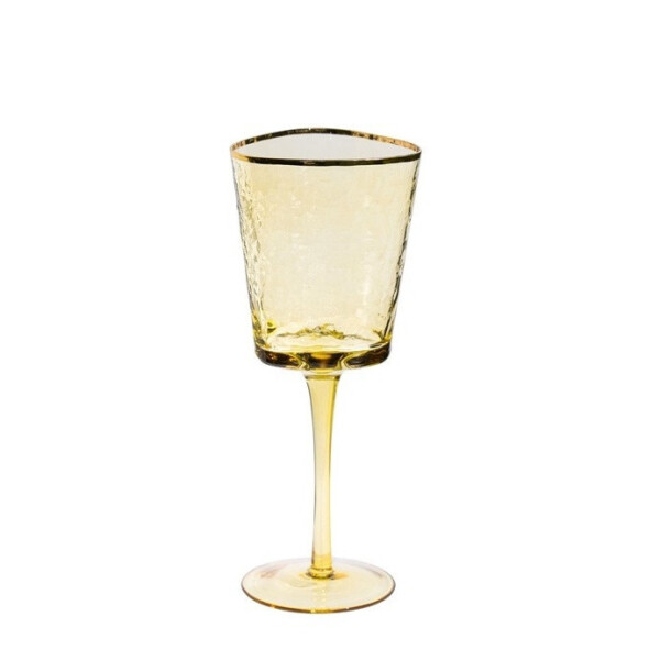 

Бокал REMY-DECOR Ice Evans янтарный для белого вина 300 мл с золотым ободком дизайнерский фужер для дома кафе