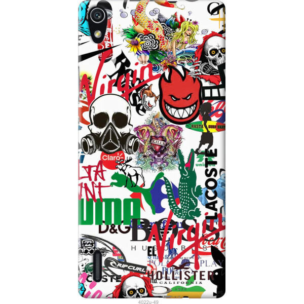

Чехол на Huawei Ascend P7 Many different logos