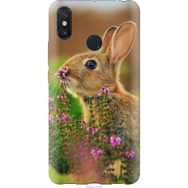 

Чехол на Xiaomi Mi Max 3 Кролик и цветы