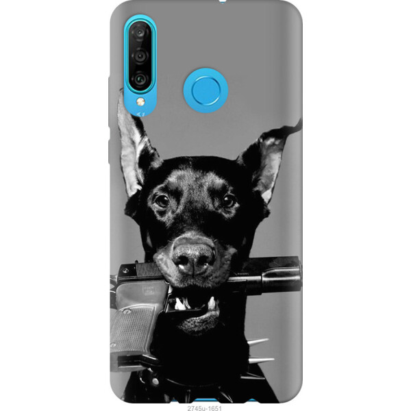 

Чехол на Huawei P30 Lite Доберман