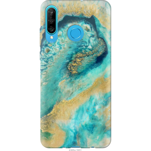 

Чехол на Huawei P30 Lite Green marble