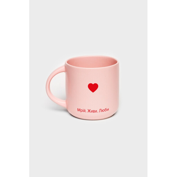 

Чашка Orner Store D90 розовая Мрій. Живи. Люби 450 мл