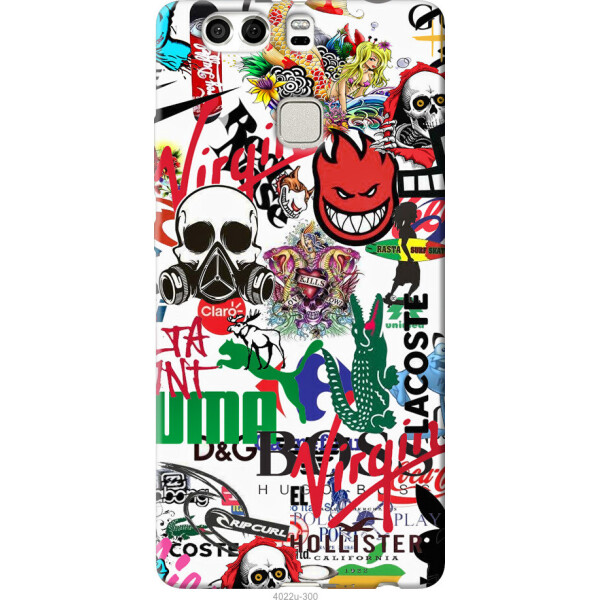 Чехол на Huawei P9 Plus Many different logos