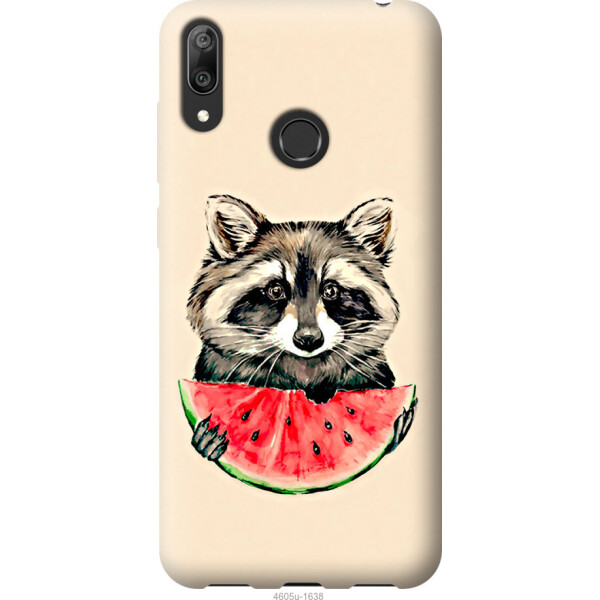 

Чехол на Huawei Y7 2019 Енотик с арбузом