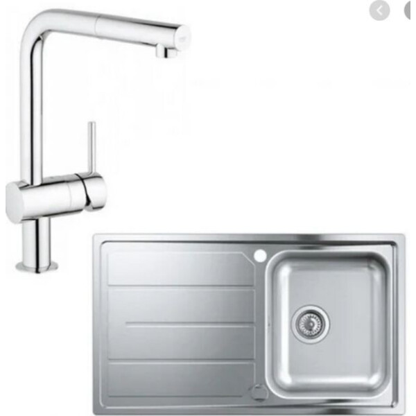 

Набор Grohe мойка кухонная K200 31562SD0 + смеситель BauEdge 31367000