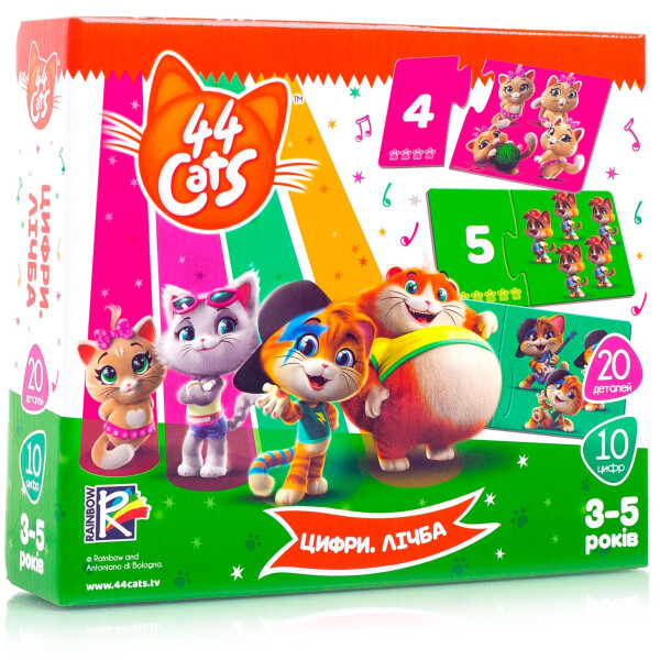 

Развивающая игра Vladi Toys 44 Кота Цифры Счет (укр) (VT5202-15)
