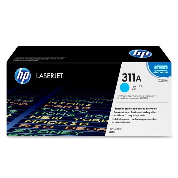

Картридж HP 311A cyan Q2681A для принтера Color LaserJet 3700n, 3700dn