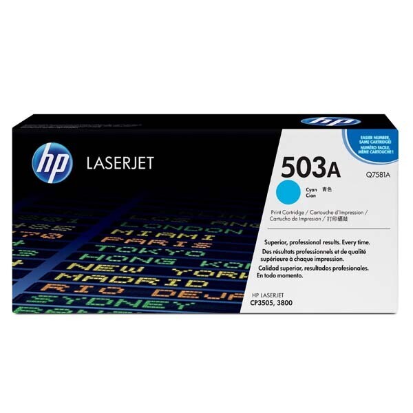 

Картридж HP 503A cyan Q7581A для принтера Color LaserJet CP3505, 3800