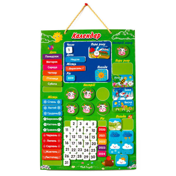 

Настольная игра Vladi Toys Магнитный календарь укр (VT5555-04)