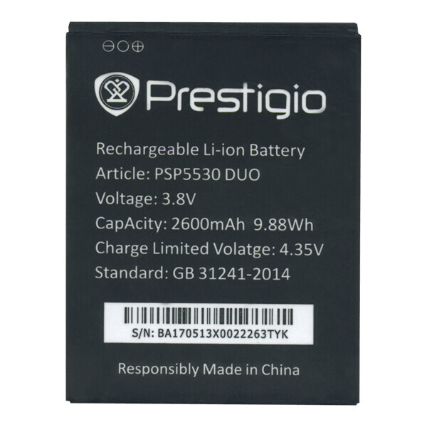 

Батарея Prestigio PSP5530 (2600mAh) / PSP3533