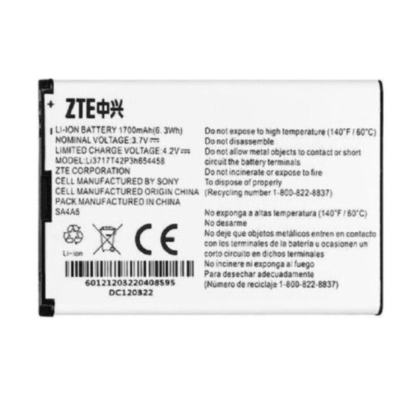 

Батарея ZTE Li3717T42P3h654458 (Verizon 890L, MF63, AC60, EUFI890, AR918B)