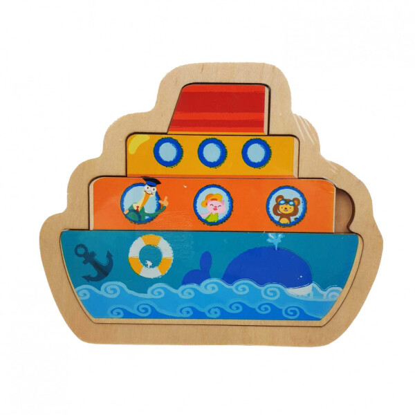 

Деревянная игрушка Пазлы MD 2283 (Корабль)