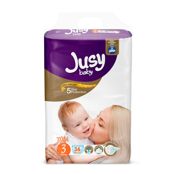 

Детские подгузники Jusy Twin Baby Diaper Midi 36 шт. (JTB_Midi_36)