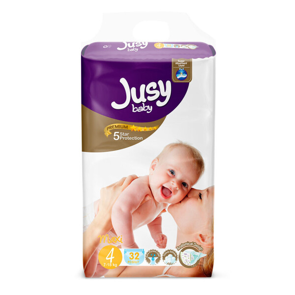 

Детские подгузники Jusy Twin Baby Diaper Maxi 32 шт. (JTB_Maxi_32)