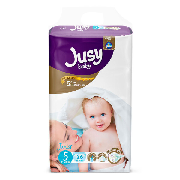 

Детские подгузники Jusy Twin Baby Diaper Junior 26 шт. (JTB_Junior_26)