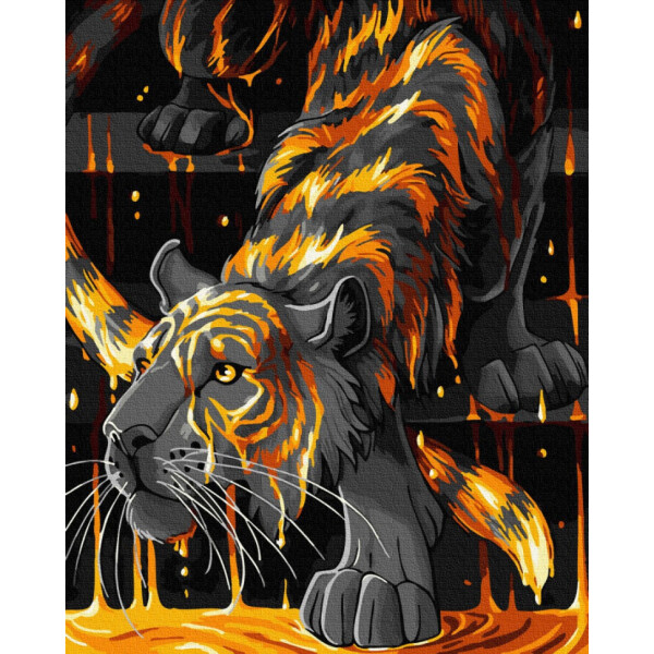 

Картина по номерам. Brushme Тигр в огне GX35049